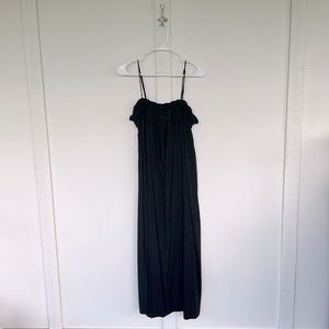 H&M black seersucker smocked dress
